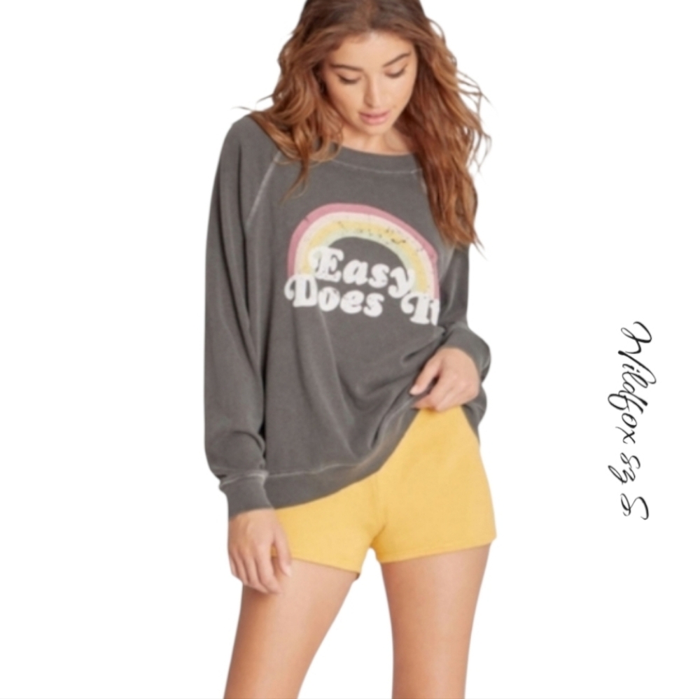 NWT Wildfox Logan High Waist Cotton Shorts Sun Yellow S